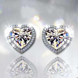 E443 Austrian crystals simulation drill 925 sterling silver earpins zircon female love earrings Korean fashion accessori