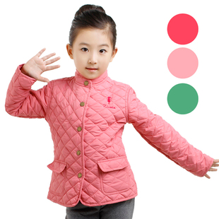  初春新款韩版女童装 儿童糖果色薄棉衣 宝宝修身夹克外套