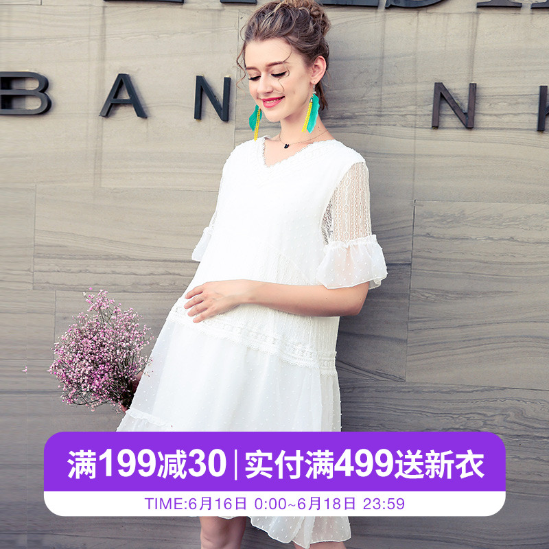 十月名裳孕妇夏装连衣裙时尚款2019新款中长款蕾丝短袖宽松夏季|ruв категории Всё для беременных и кормящих, материнство, платье - от Buy2taobao.com для оказания профессиональной услуги покупки агента Taobao