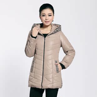  冬装新款韩版修身加厚外套大码中年女装中长款棉衣清仓