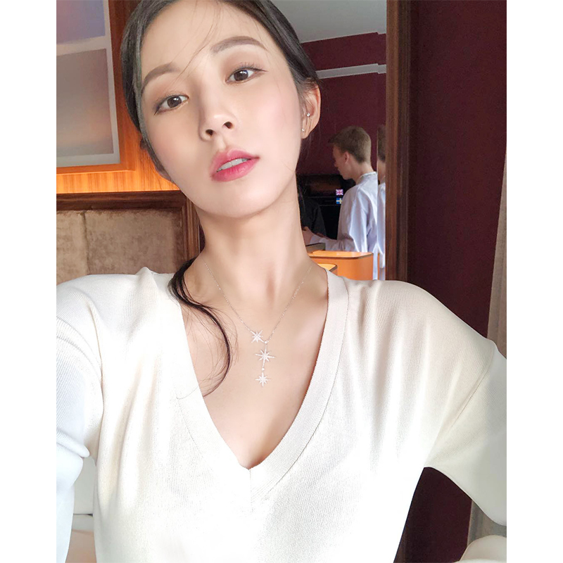 铭瑜珠宝银镶晶钻轻奢双流星项链女INS六芒星锁骨链吊坠颈链简约|ruв категории Украшения,ювелирные изделия, ожерелье - от Buy2taobao.com для оказания профессиональной услуги покупки агента Taobao