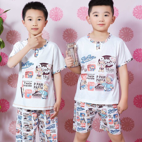 夏 <em>男童</em>短袖<em>睡衣</em>卡通<em>小男生</em>家居服1372休闲套