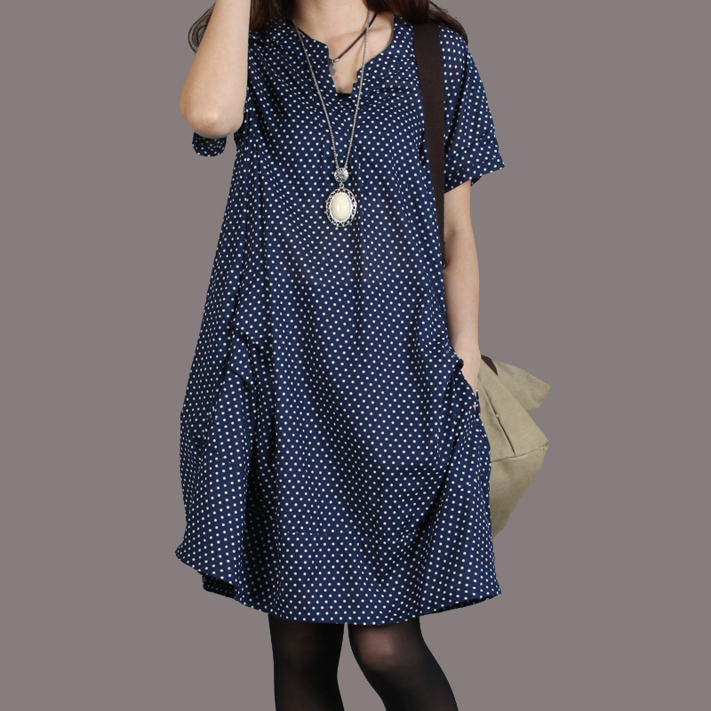 韩版女装点点大码...