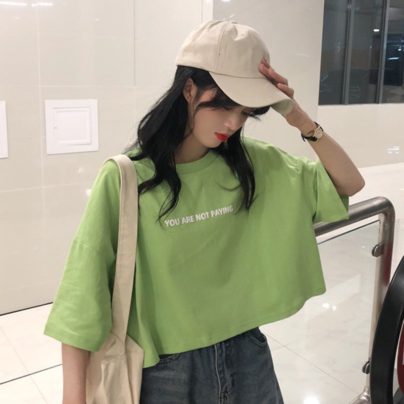 春夏韩版新款学院宽松显瘦字母印花百搭短袖打底衫T恤上衣学生女|msdalam kategori sukan/pakaian kasual, sweater sukan/pullover - dari Buy2taobao.com untuk memberikan perkhidmatan ejen Taobao profesional membeli