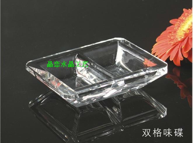 水晶双格味碟调味碟醋碟调料碟酱油碟透明小菜碟盘子厨房餐具用品|ruв категории посуда, посуда, блюдо - от Buy2taobao.com для оказания профессиональной услуги покупки агента Taobao