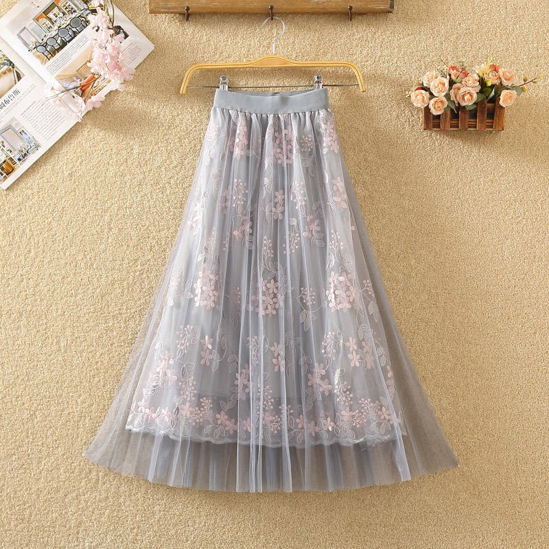 Four seasons Mid length version Bouffancy Gauze skirt new pattern Embroidery Flower skirt Sweet Fairy skirt Yarn skirtin the Play mode/Anime/Periphery/cos/Board games , Cosplay Apparel/Props/Service , Cosplay Women category - from Buy2taobao.com to provide professional Taobao agent buy service