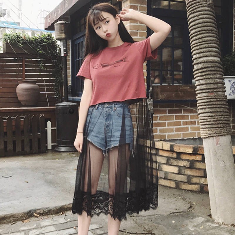 印花连衣裙女夏装新款韩版百搭小心机网纱蕾丝拼接短袖T恤裙学生在类目 模玩/动漫/周边/cos/桌游, Cosplay服饰/道具/服务, Cosplay女装中 - 来自Buy2taobao.com提供专业的淘宝代购服务