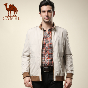  骆驼男装 春季新款正品 休闲立领夹克 男士修身茄克外套