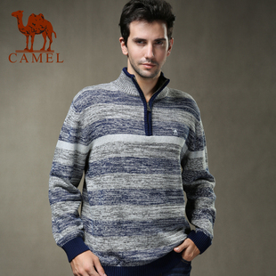  camel 骆驼男装正品 春装新款休闲毛衣线衫 针织外套男088001