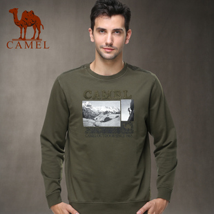  Camel/骆驼男装 春款套头男士卫衣 男款休闲长袖卫衣 男2F09014