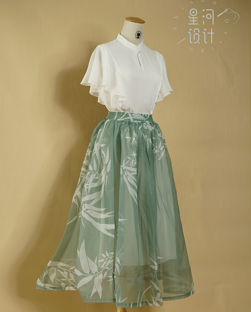 Starship design Blank Bamboo Hand drawn printing Original design longuettein the Women's clothing/Boutique , Skirts category - from Buy2taobao.com to provide professional Taobao agent buy service