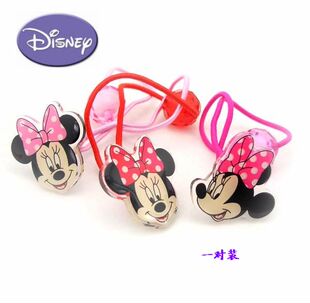 正品迪士尼儿童发饰米妮发绳头绳宝宝发圈女童蝴蝶结头饰 一对装