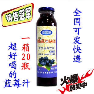  圣蓝迪大兴安岭100%纯野生蓝莓汁300ml 果粒果汁饮料蓝霉汁野果汁