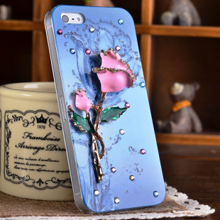  iphone5手机壳 水钻 苹果5保护套女 正品新款超薄插画 ipone5外壳