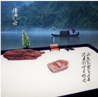 西山居 禅意日式桌面枯山水沙盤客廳創意個性家居飾品擺設擺件在類目 家居飾品, 擺件中 - 來自Buy2taobao.com提供專業的淘寶代購服務