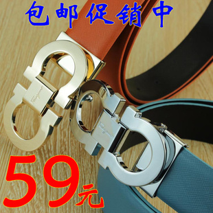  曼迪菲拉新款 皮带 男款女士 真皮时尚韩版 男士8字扣头 牛皮腰带