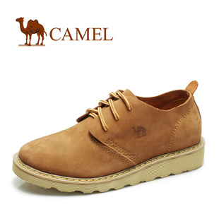  Camel骆驼 头成牛皮 002161A 休闲男女鞋 情侣款磨砂皮女鞋