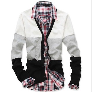  13款春款装打底V领毛衣 韩版拼色线衫男开衫男士男式针织毛衣包邮