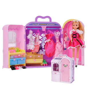  正品 芭比娃娃套装礼盒 乐吉儿梦幻衣柜H21C 儿童女孩玩具