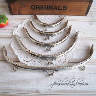  特价 DIY手工必备DIY材料 8.5cm-10cm银色半圆口金