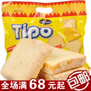  零利润进口零食品越南TIPO白巧克力面包干300g正宗饼干片假一赔十
