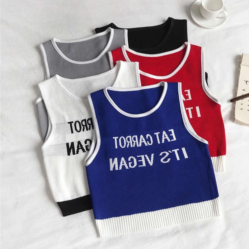 Red crown 2019 summer Korean Edition Versatile Show thin Exorcism motion vest Internal lap letter have cash less than that is registered in the accounts Sleeveless knitting jacketin the Women's clothing/Boutique , Wool sweater category - from Buy2taobao.com to provide professional Taobao agent buy service
