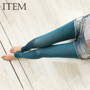  ITEM 春季新款加大加肥丝袜 高级天鹅绒糖果色微闪踩脚袜