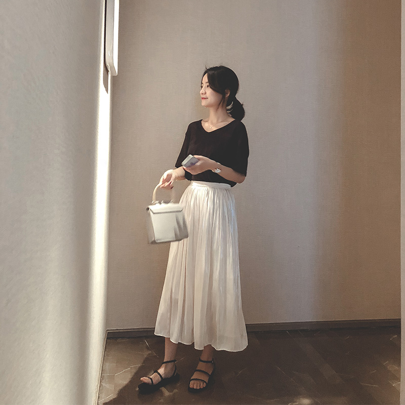 2019春秋新款高腰白色半身裙女夏季百褶裙中长款长裙A字裙a型裙子|ruв категории Женская одежда, юбка - от Buy2taobao.com для оказания профессиональной услуги покупки агента Taobao