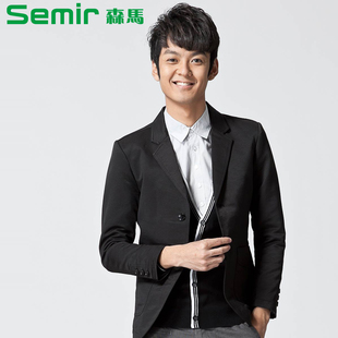  森马semir 男款时尚休闲合体修身型后中开衩西服