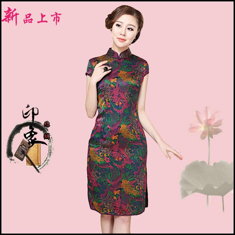 女装旗袍2013夏装民族风复古真丝短款旗袍改良时尚夏旗袍裙 旗袍 女装旗袍2013夏装民族风复古真丝短款旗袍改良时尚夏旗袍裙 旗袍