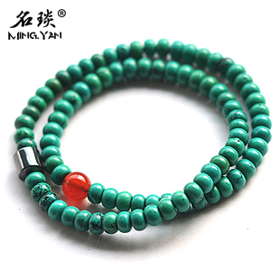  女巫年开运手环 狮子座女款 扁珠蓝绿松石聚合能量手环加强版