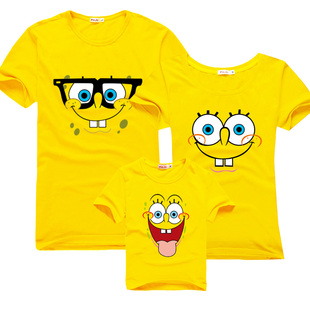  FeJa搞怪宝宝新款亲子装夏装全家装纯棉一家三口母女子装套装