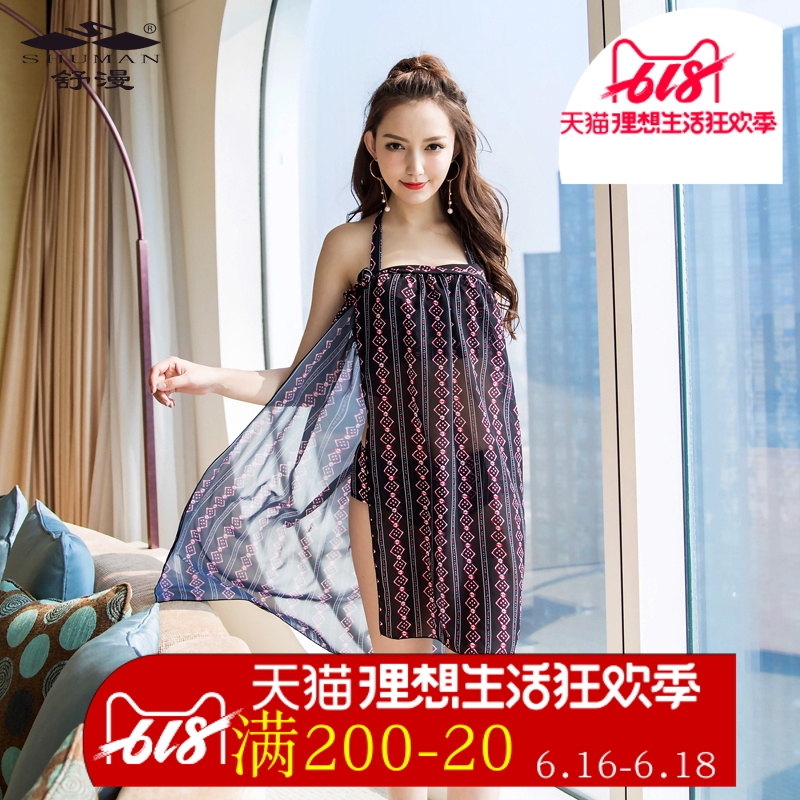 舒漫性感大胸比基尼三件套小胸聚拢显瘦分体三角泳衣女温泉泳装在类目 运动/瑜伽/健身/球迷用品, 游泳, 比基尼中 - 来自Buy2taobao.com提供专业的淘宝代购服务
