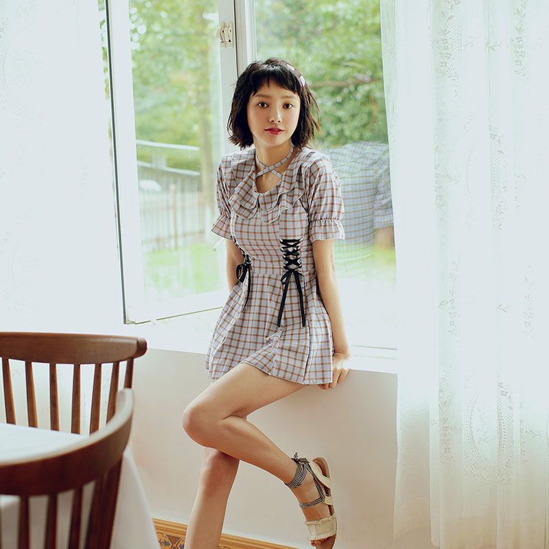 conservative student Swimming suit conservative Fission Swimwear Hot springs Skirt Flat angle Show thin sexy Small chest Gatherin the Sports/Yoga/Fitness/Fans supplies , Swim , Split swimsuit category - from Buy2taobao.com to provide professional Taobao agent buy service