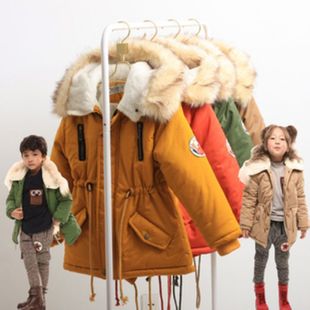  超厚 新年装冬款男童装棉衣女童棉袄棉服儿童加厚羊羔绒收腰风衣