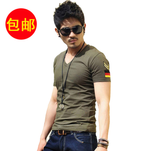  短袖t恤 男 韩版潮男装半袖打底衫V领体恤春款上衣服新款夏装