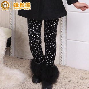  哈利熊童装女童秋冬装新款儿童加绒加厚中大童打底裤003