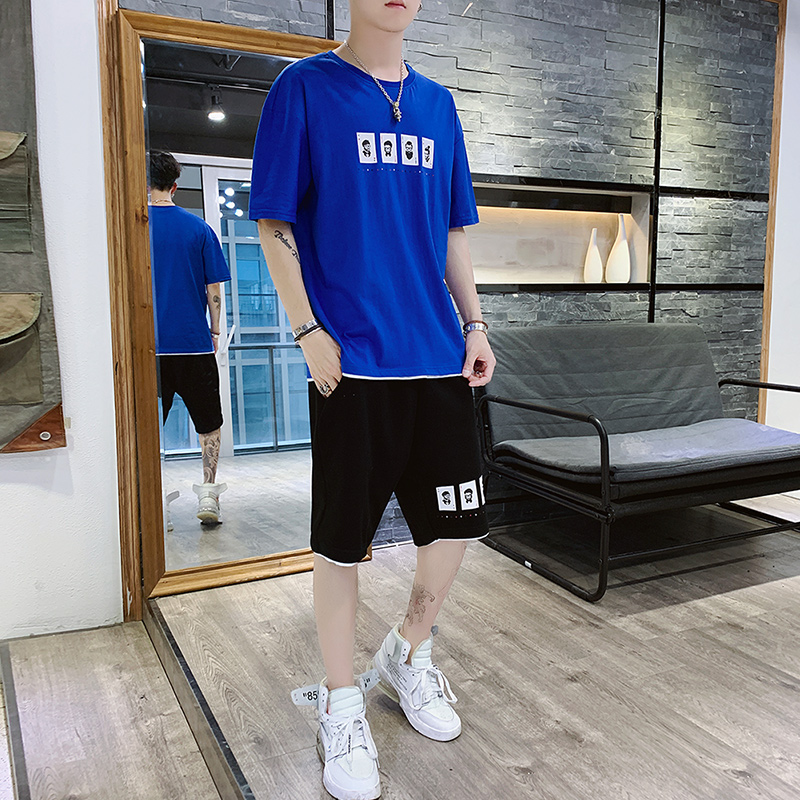 休闲套装男潮牌夏季韩版2019年新款青少年高中运动装初中学生ins|ruв категории Мужская одежда, костюм, досуг, спортивный костюм - от Buy2taobao.com для оказания профессиональной услуги покупки агента Taobao