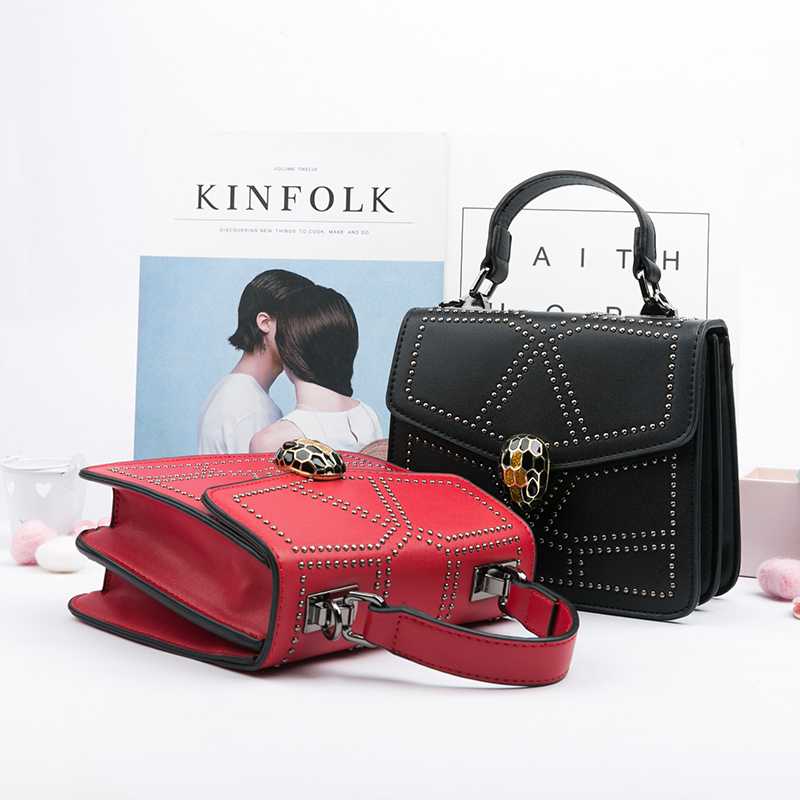 2019 new pattern Female bag Versatile Trend Europe and America classic rivet Quilted Snakeheads portable One shoulder Messenger Air bagin the Leather/Lady bags/Men's bag, Ms. bags category - from Buy2taobao.com to provide professional Taobao agent buy service