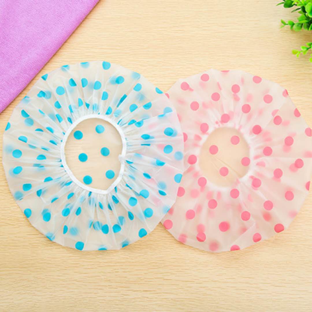 Shower cap waterproof adult Female models Bath take a shower Headgear Shower cap Anti-oil Cap Dot printing double-deck Plastic Shower capin the Family/Personal Cleaning Tools , Personal care cleaning appliances , Shower cap category - from Buy2taobao.com to provide professional Taobao agent buy service