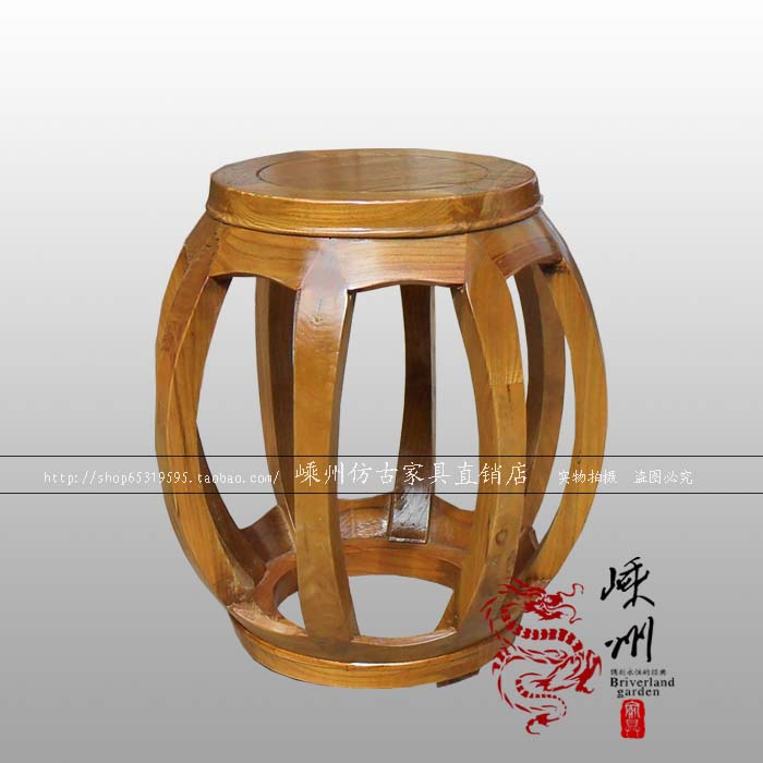 榆木圆鼓凳 中式明清仿古家具 实木座椅圆凳矮凳换鞋凳厂家直销|msdalam kategori perabot kediaman, Kerusi kelas, najis, najis rendah - dari Buy2taobao.com untuk memberikan perkhidmatan ejen Taobao profesional membeli