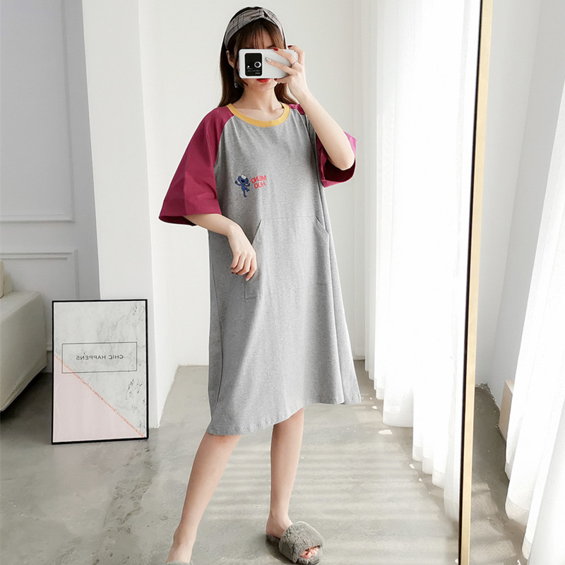 summer Large pure cotton Nightdress Short sleeved Thin section Korean Edition lovely Cartoon pajamas lady Easy Fat sister Home Furnishingsin the Lingerie/Men's underwear/Tracksuit , Lingerie category - from Buy2taobao.com to provide professional Taobao agent buy service