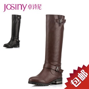  【我爱淘折】正品卓诗尼女鞋冬季女靴子欧美长靴高筒靴平跟骑士靴
