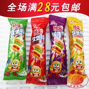  小朋友最爱 荧光汉堡棒棒糖12g 掰折就会发光 胜不二家阿尔卑斯
