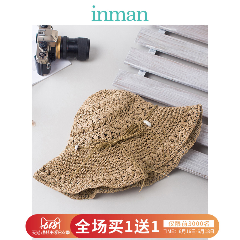 茵曼海边草帽女夏天小清新可折叠太阳帽出游防晒沙滩帽大沿遮阳帽在类目 服饰配件/皮带/帽子/围巾, 帽子中 - 来自Buy2taobao.com提供专业的淘宝代购服务