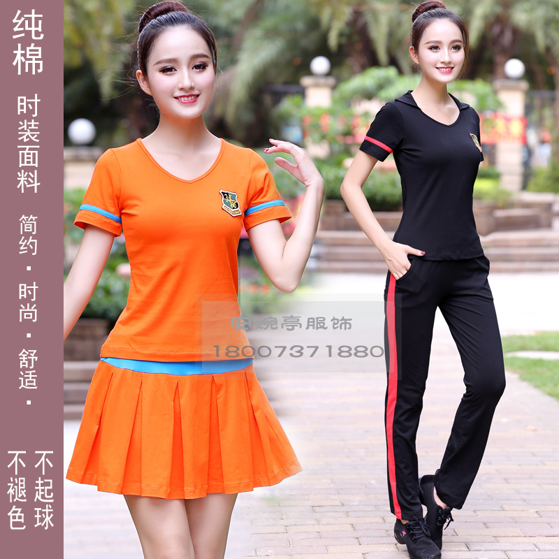 春夏广场舞服装水兵舞 时尚纯棉健身房运动套装晨练舞蹈演出服|ruв категории движение/йога/фитнес/фанаты товаров, танец/аэробика/гимнастика, площади танец, площади танец костюм - от Buy2taobao.com для оказания профессиональной услуги покупки агента Taobao