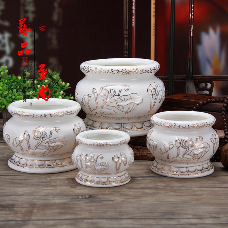 佛教用品白玉描金浮雕蓮花圓口香爐陶瓷供果盤供佛供水杯佛堂佛具在類目 家居飾品, 香薰爐中 - 來自Buy2taobao.com提供專業的淘寶代購服務