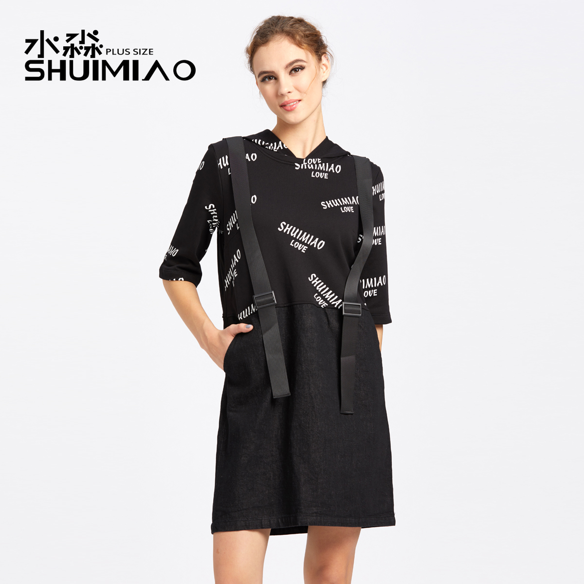水淼2018秋冬装新款胖mm大码女装胖妹妹宽松连帽显瘦连衣裙2049在类目 女装/女士精品, 大码女装中 - 来自Buy2taobao.com提供专业的淘宝代购服务