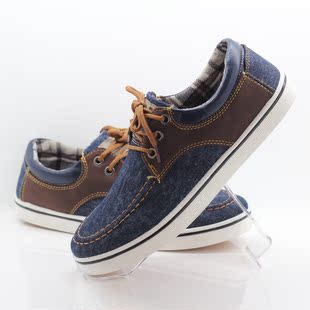  韩版低帮系带休闲单鞋牛仔布男式鞋子潮鞋透气百搭滑板鞋包邮