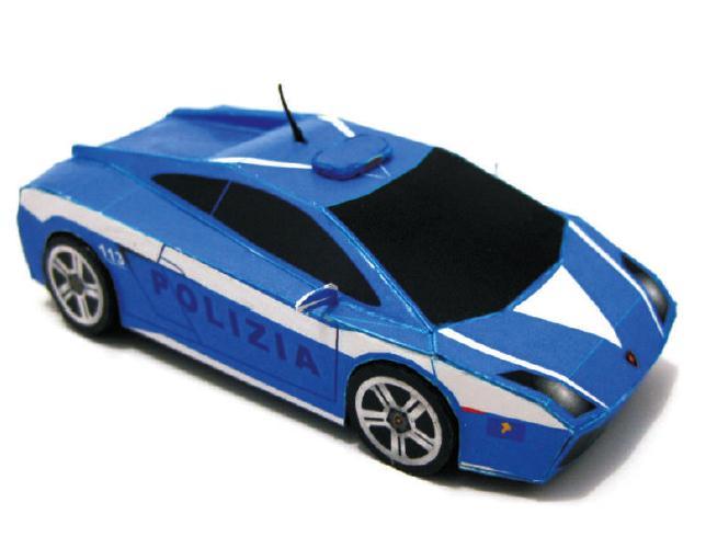 兰博基尼gallardo警车★diy汽车折纸3d纸模型【天一纸艺】
